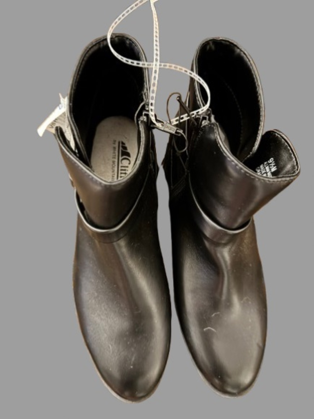 Classic Black Women's Ankle Boots with Buckle Detail NWT 9.5 - Picture 3 of 5